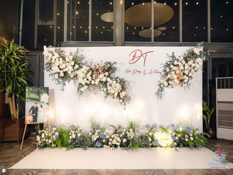Trang trí backdrop cưới hoa tươi Luxury TC312