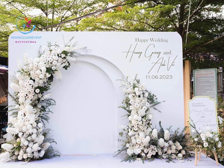 Trang trí backdrop cưới hoa tươi Luxury TC312