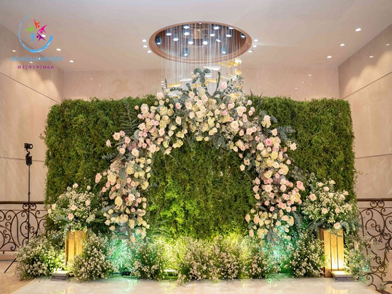 Trang trí backdrop cưới hoa tươi Luxury TC312